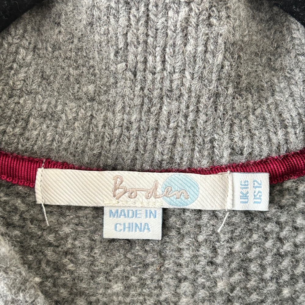 Boden Seed Stitch Gray Wool Cardigan Sweater Coat - Picture 16 of 16